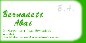 bernadett abai business card